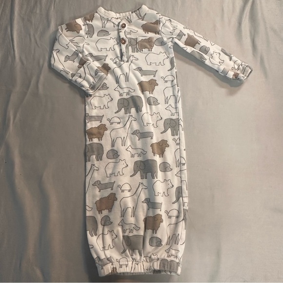 Carter's - White and Gray Animal Print Sleep Sack/night gown - Picture 1 of 4